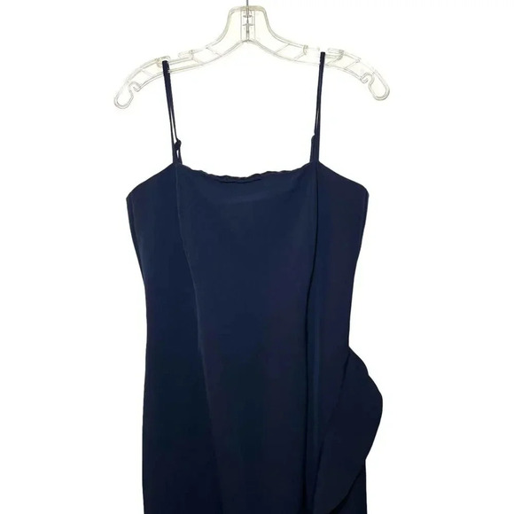 Bardot Carmelle Navy Blue Ruffled Square Neck Cocktail Dress - Picture 6 of 11